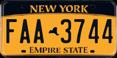 NY license plate FAA3744