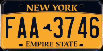 NY license plate FAA3746