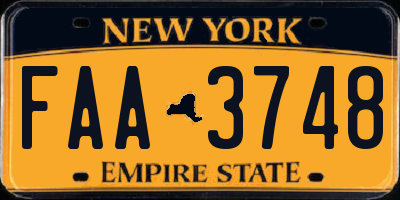 NY license plate FAA3748