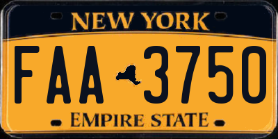 NY license plate FAA3750