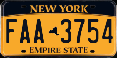 NY license plate FAA3754