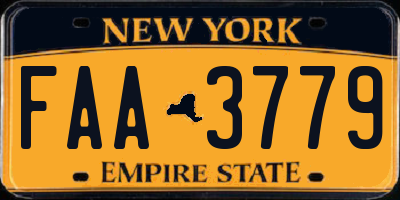 NY license plate FAA3779