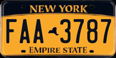 NY license plate FAA3787