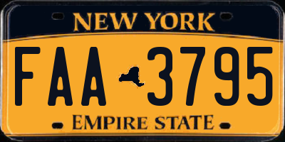 NY license plate FAA3795