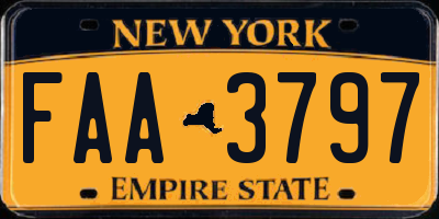 NY license plate FAA3797