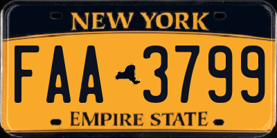 NY license plate FAA3799