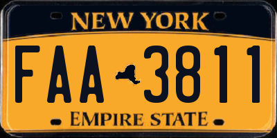 NY license plate FAA3811