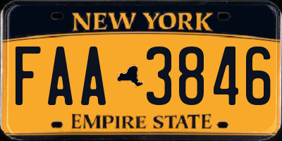 NY license plate FAA3846