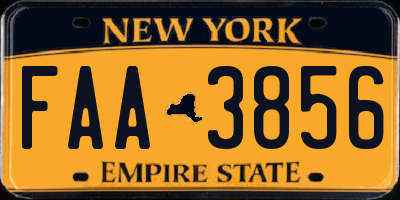 NY license plate FAA3856