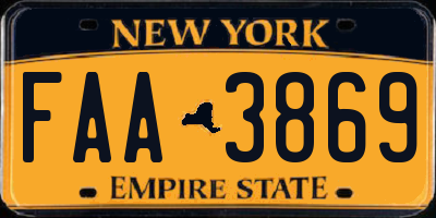 NY license plate FAA3869