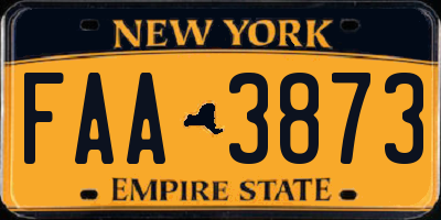 NY license plate FAA3873