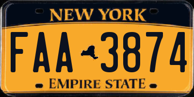 NY license plate FAA3874