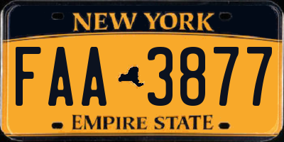 NY license plate FAA3877