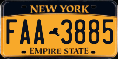 NY license plate FAA3885