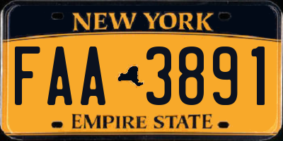 NY license plate FAA3891