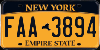 NY license plate FAA3894