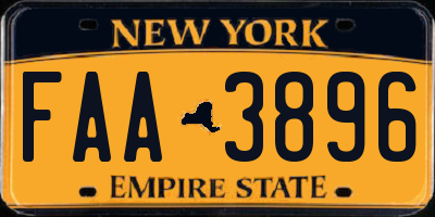 NY license plate FAA3896