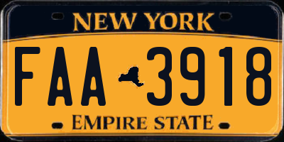 NY license plate FAA3918