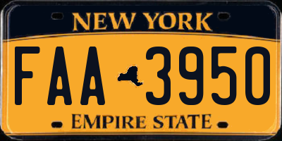 NY license plate FAA3950