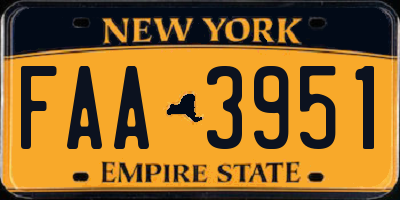 NY license plate FAA3951
