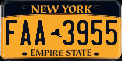 NY license plate FAA3955