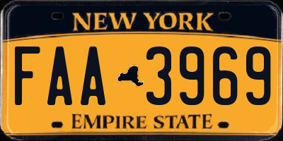 NY license plate FAA3969