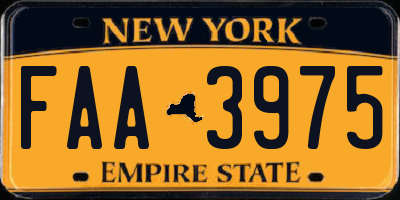 NY license plate FAA3975