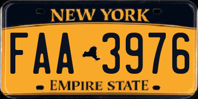 NY license plate FAA3976