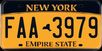 NY license plate FAA3979