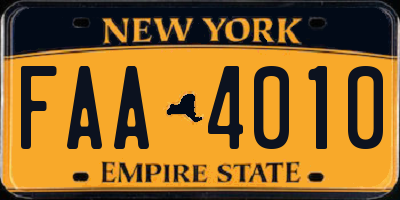 NY license plate FAA4010