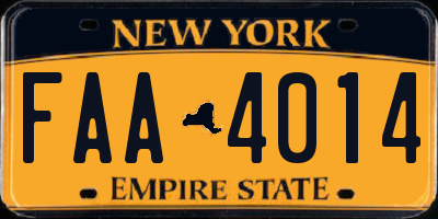 NY license plate FAA4014