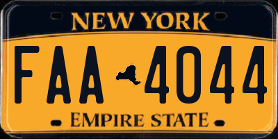 NY license plate FAA4044