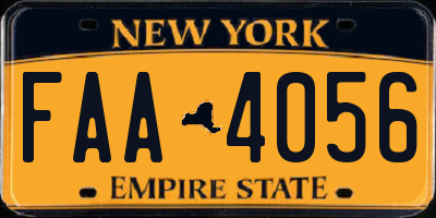 NY license plate FAA4056