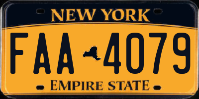 NY license plate FAA4079