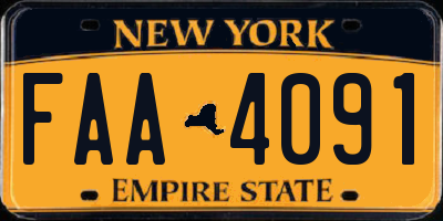 NY license plate FAA4091