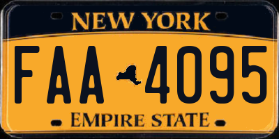 NY license plate FAA4095