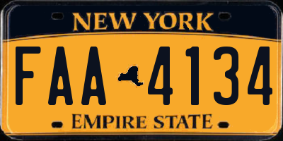 NY license plate FAA4134