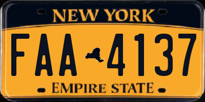 NY license plate FAA4137