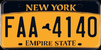 NY license plate FAA4140