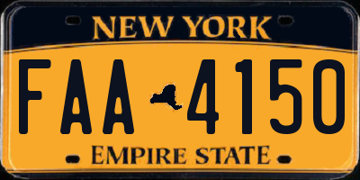 NY license plate FAA4150