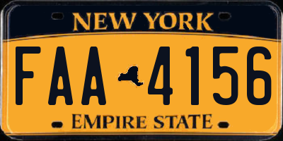 NY license plate FAA4156