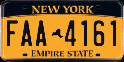 NY license plate FAA4161