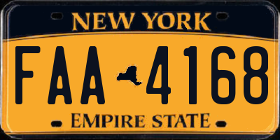 NY license plate FAA4168