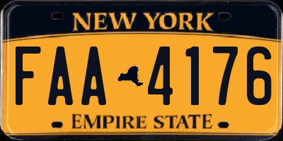 NY license plate FAA4176