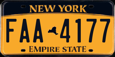 NY license plate FAA4177