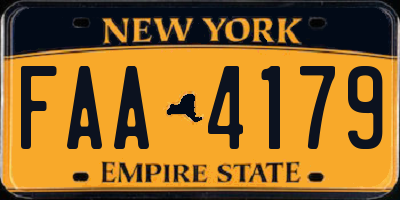 NY license plate FAA4179