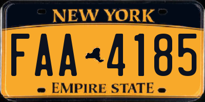 NY license plate FAA4185