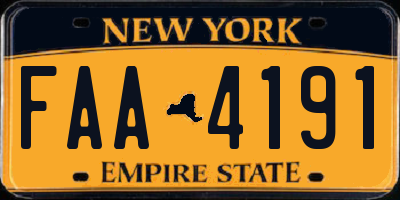 NY license plate FAA4191