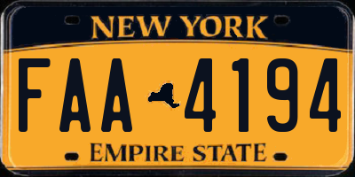NY license plate FAA4194