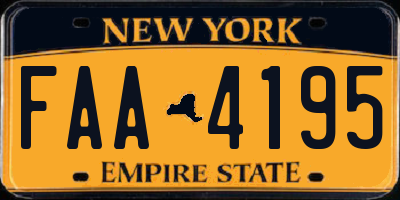 NY license plate FAA4195